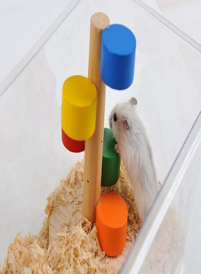 Litewoo Hamster Climbing Ladder Toy Natural Wooden Pets Training Cage Toy Colorful Playing Platform for Small Mice Guinea Pig Chinchilla Squirrel Sugar Glider Chipmunk(Random Color) - Image 3